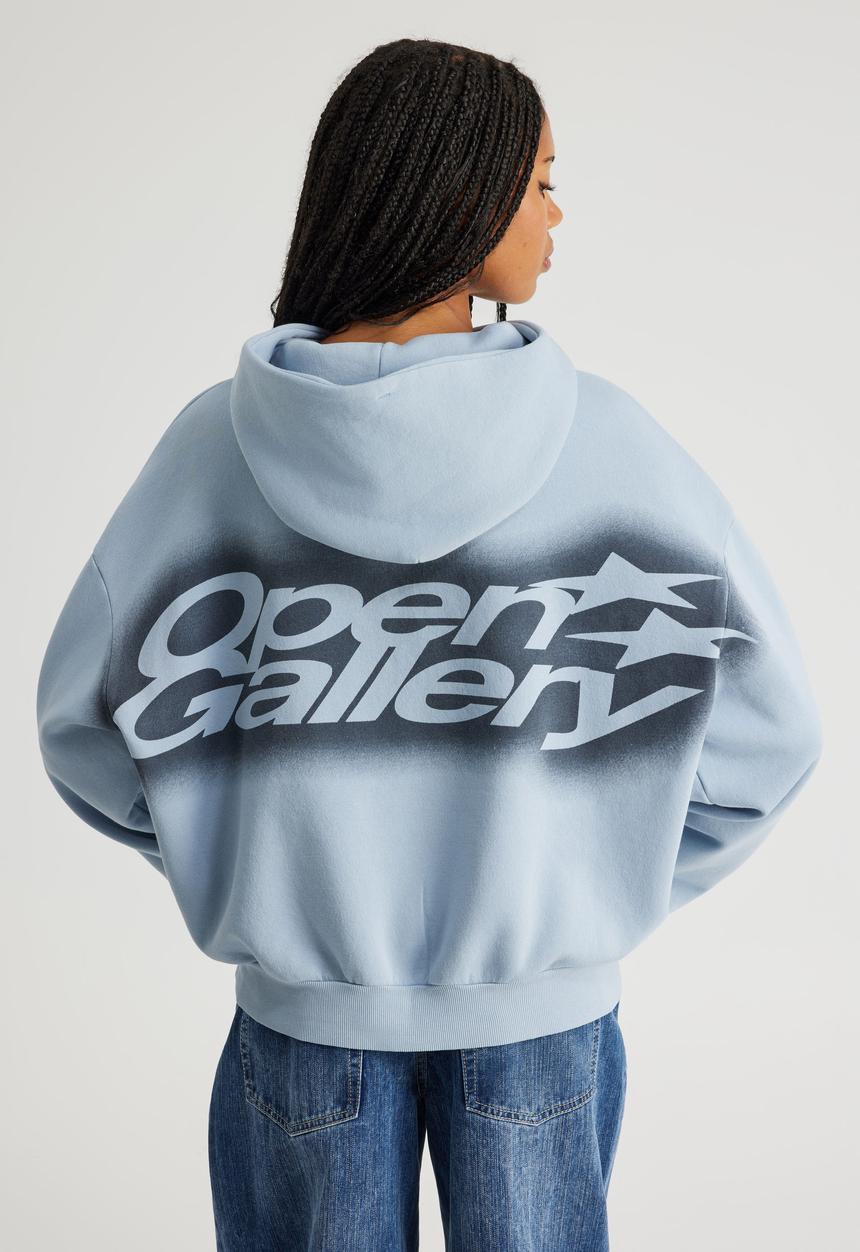 Open Gallery Boxy Hoodie - Og Washed City Sky/Vitality