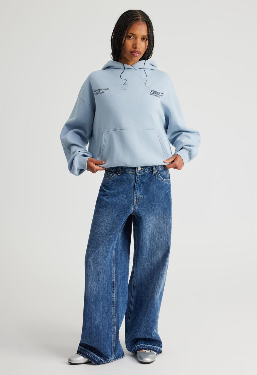 Open Gallery Boxy Hoodie - Og Washed City Sky/Vitality