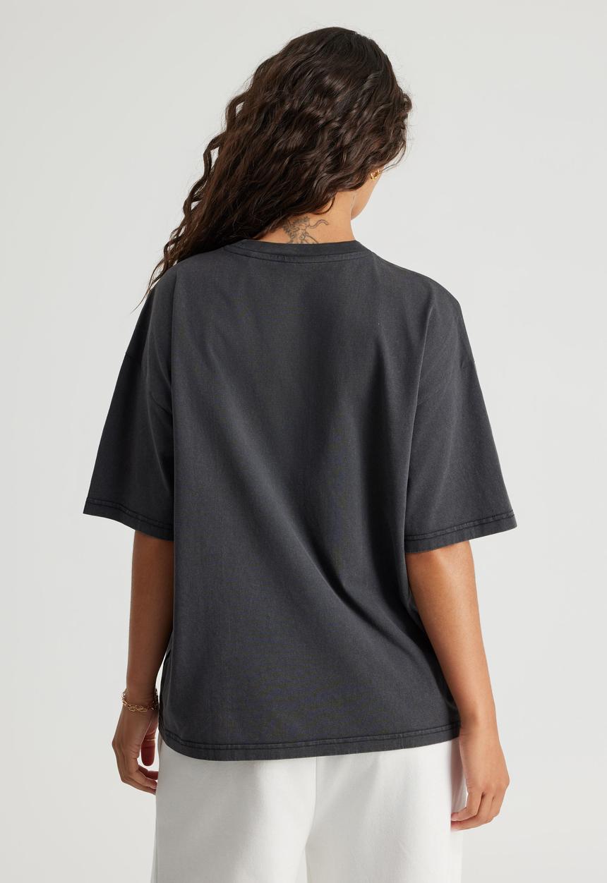 Oversized Graphic Tee - Washed Black/Amore Star