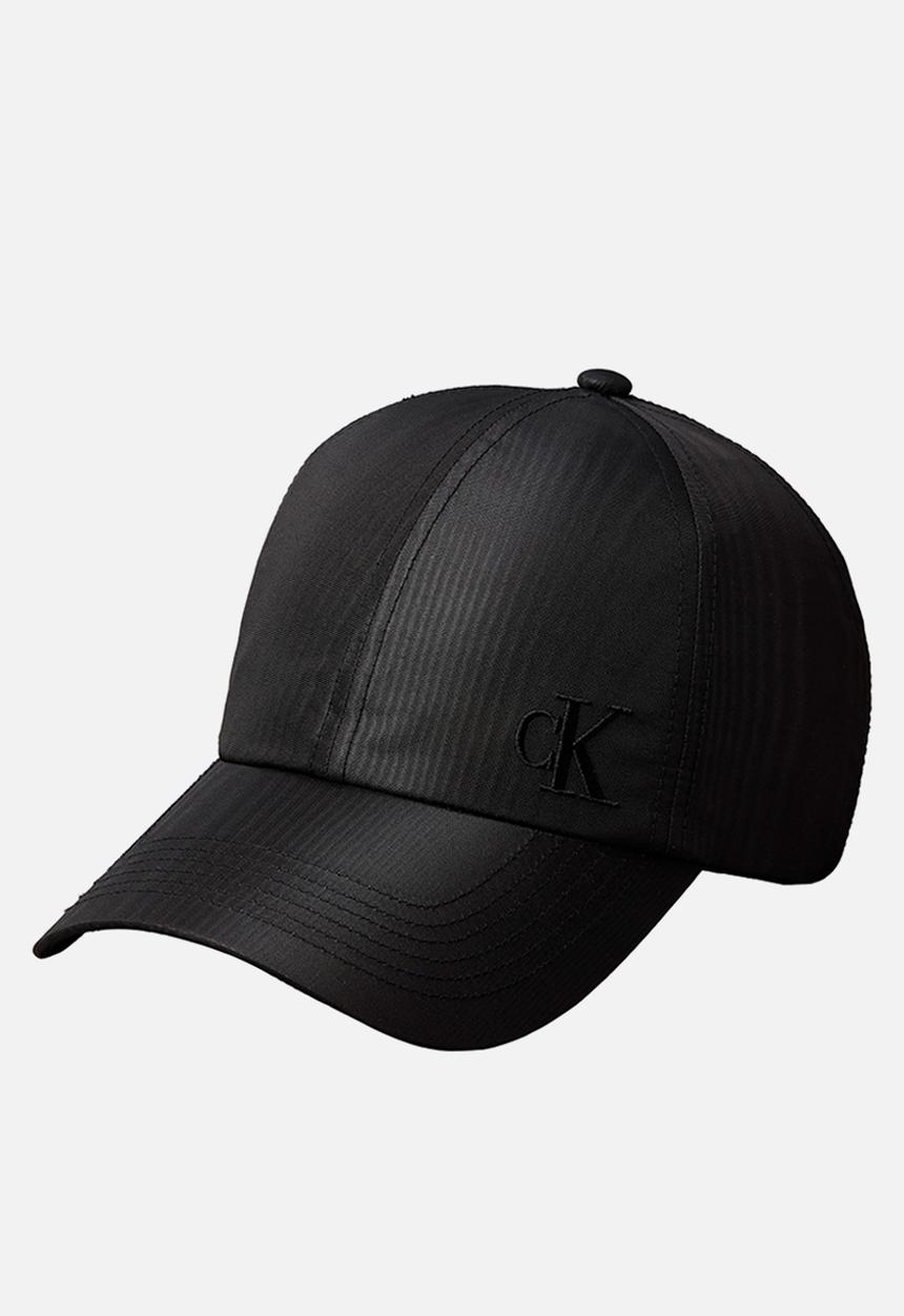 Calvin Klein - Monogram embroidery moire cap - black