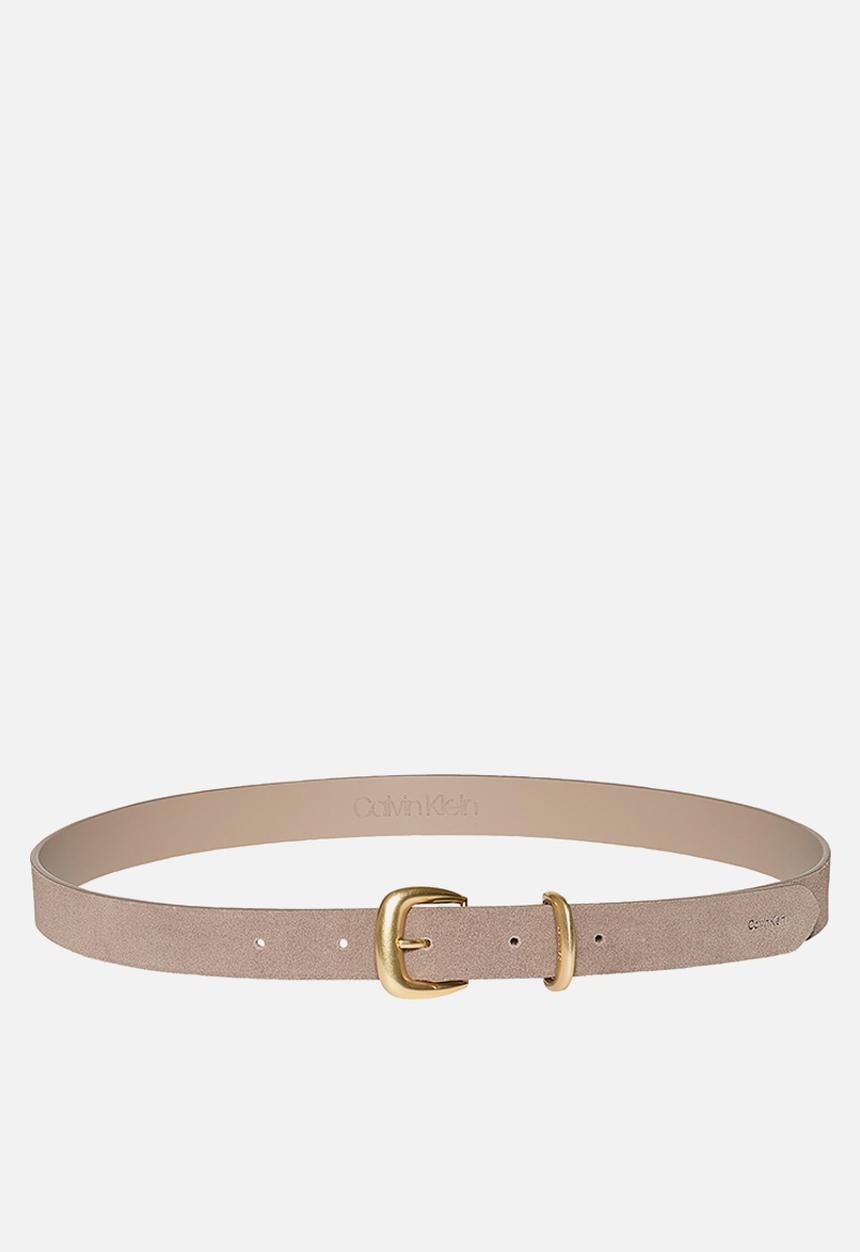 Calvin Klein - 3 Piece suede strap 25mm - desert taupe / antique light gold