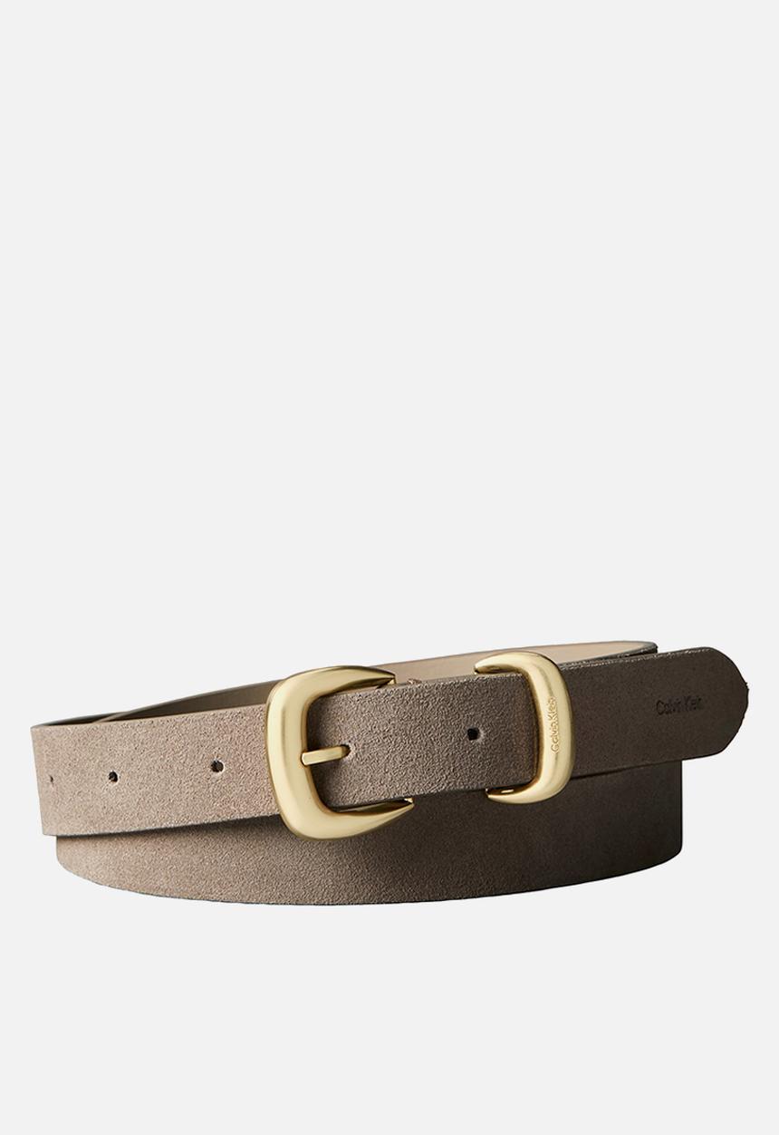 Calvin Klein - 3 Piece suede strap 25mm - desert taupe / antique light gold