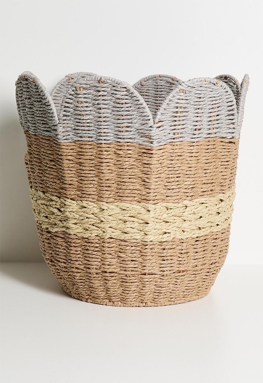 Pop Candy - Scallop-edged basket - natural/grey