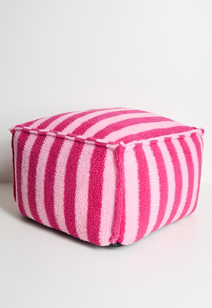 Pop Candy - Striped pouf - pink/red