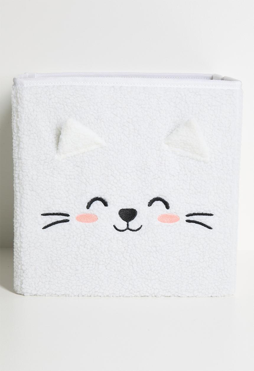Pop Candy - Cat face storage bin - off white