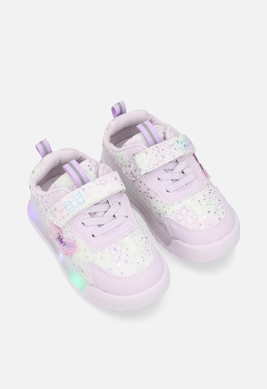Pop Candy - Light-up sneakers with adjustable fasteners - pale purple