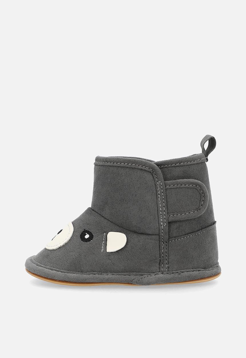 Pop Candy - Bear slipper boots - dark grey
