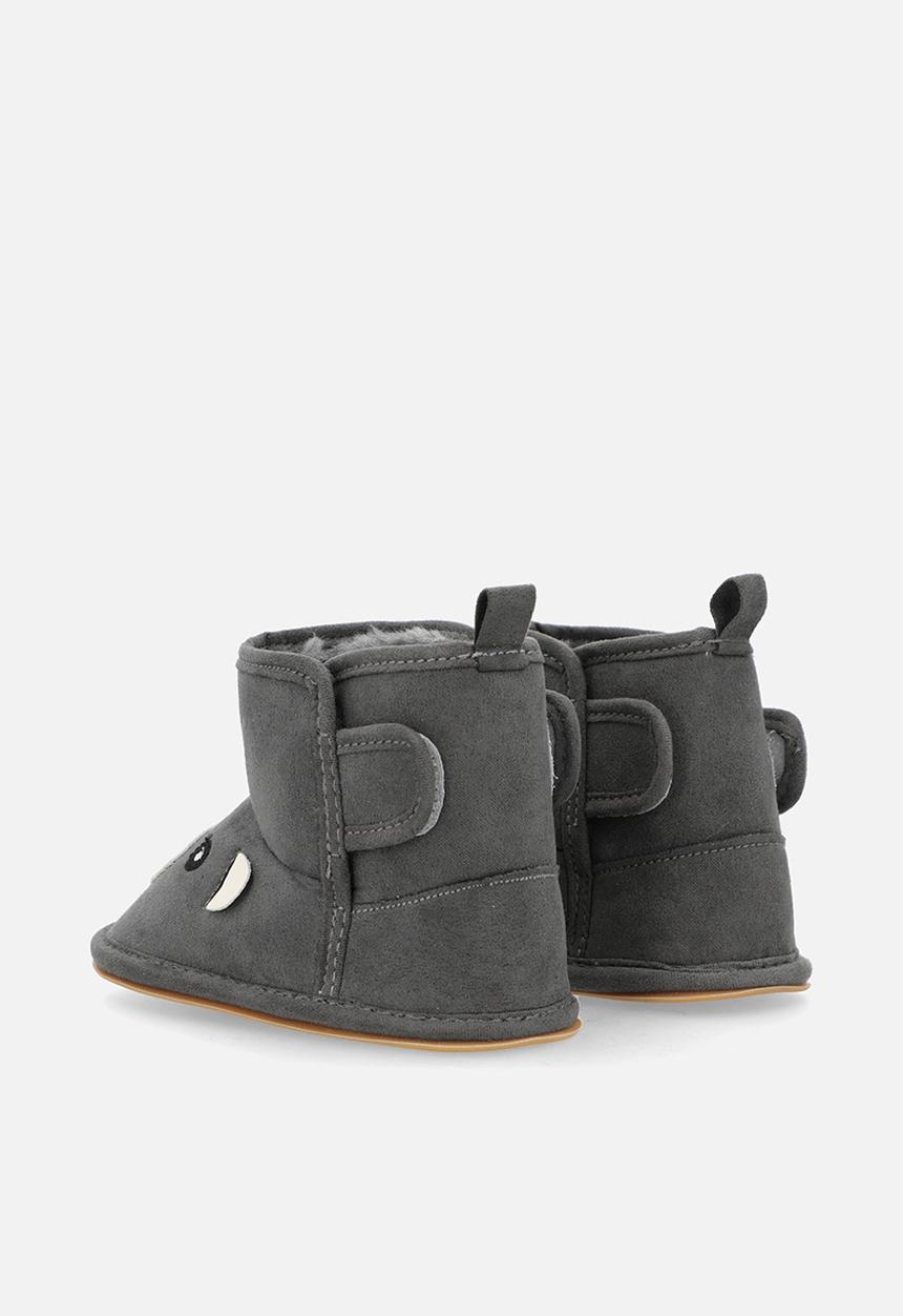 Pop Candy - Bear slipper boots - dark grey