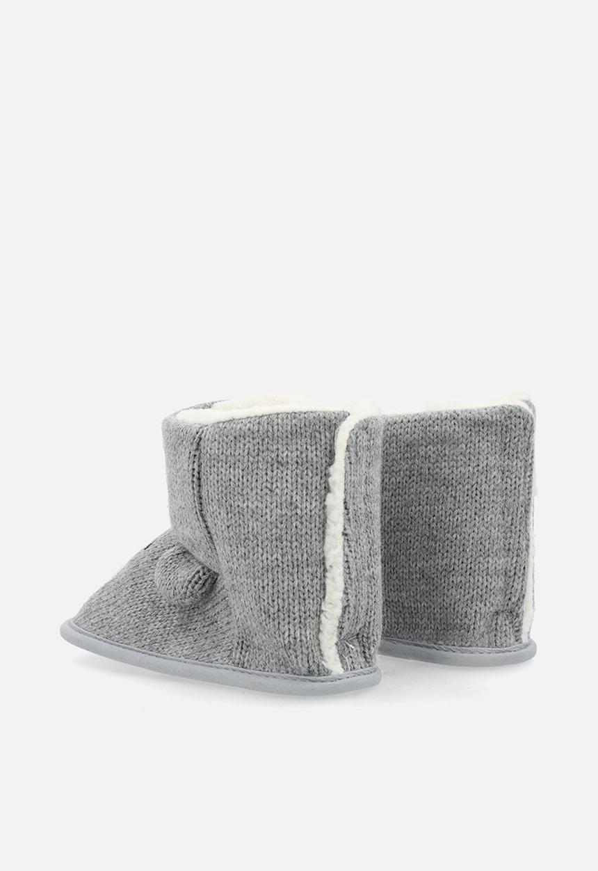 Pop Candy - Knit bear slipper boots - grey