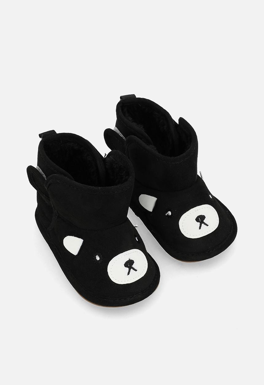 Pop Candy - Bear slipper boots - charcoal grey