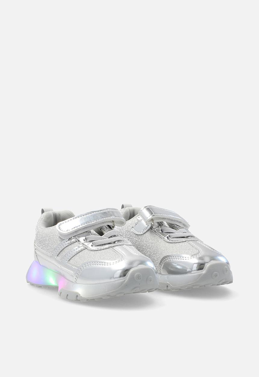 Pop Candy - Light-up sneakers with adjustable fasteners - silver