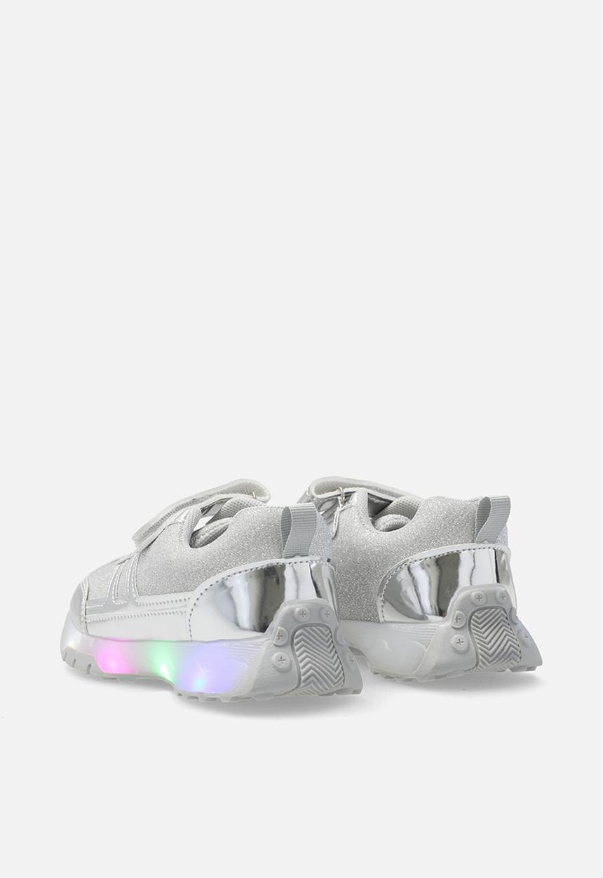 Pop Candy - Light-up sneakers with adjustable fasteners - silver