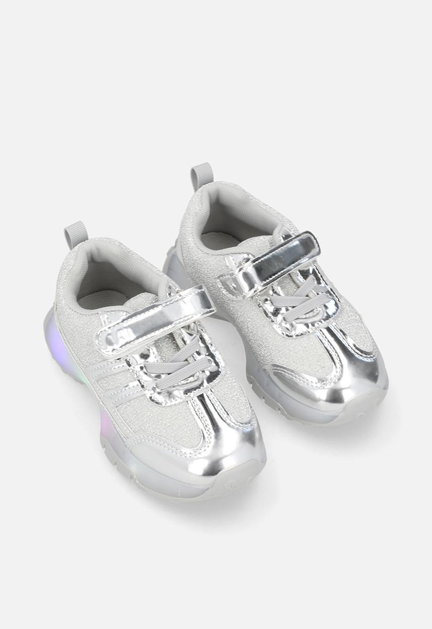 Pop Candy - Light-up sneakers with adjustable fasteners - silver