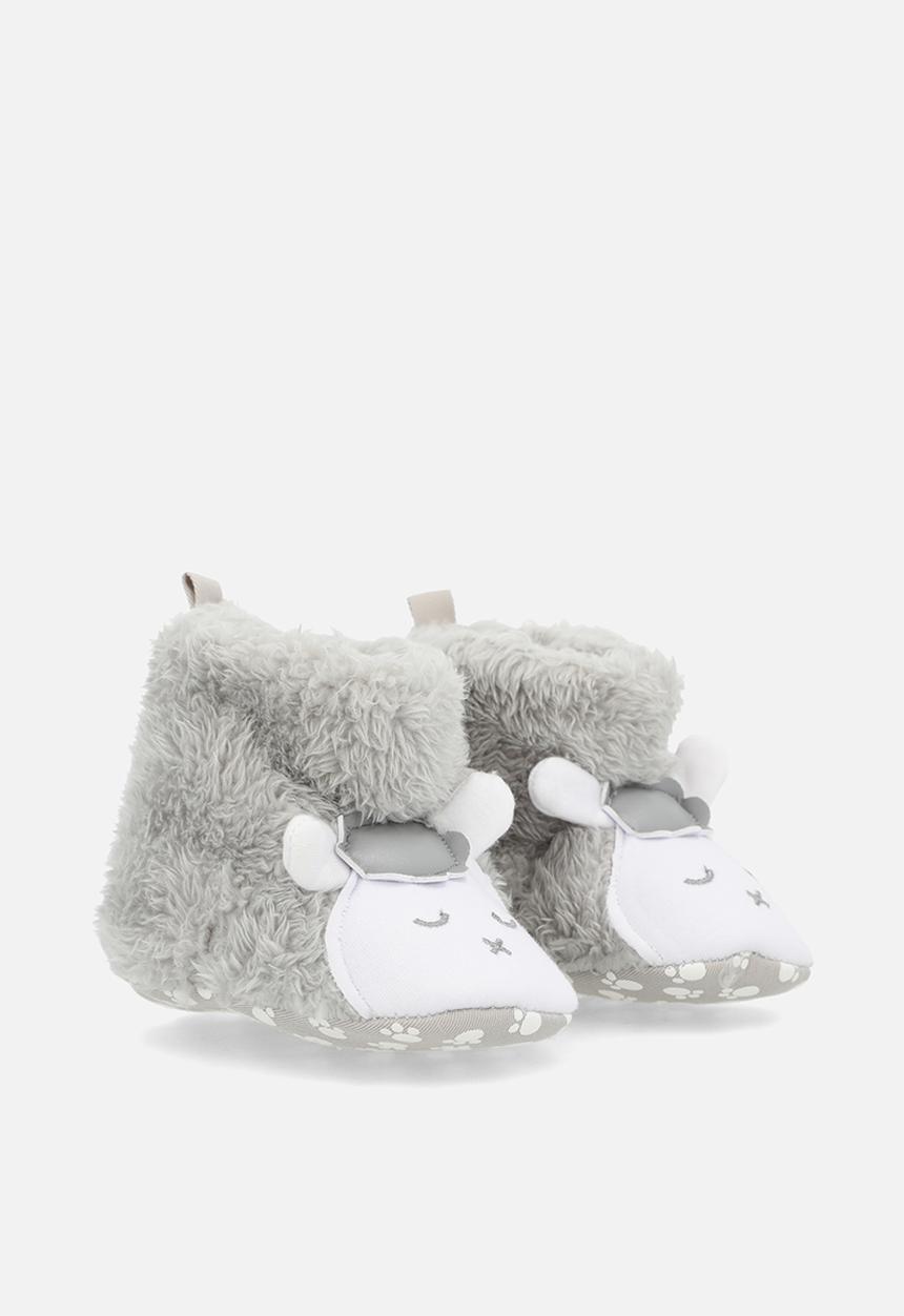 Pop Candy - Fluffy slipper booties - grey