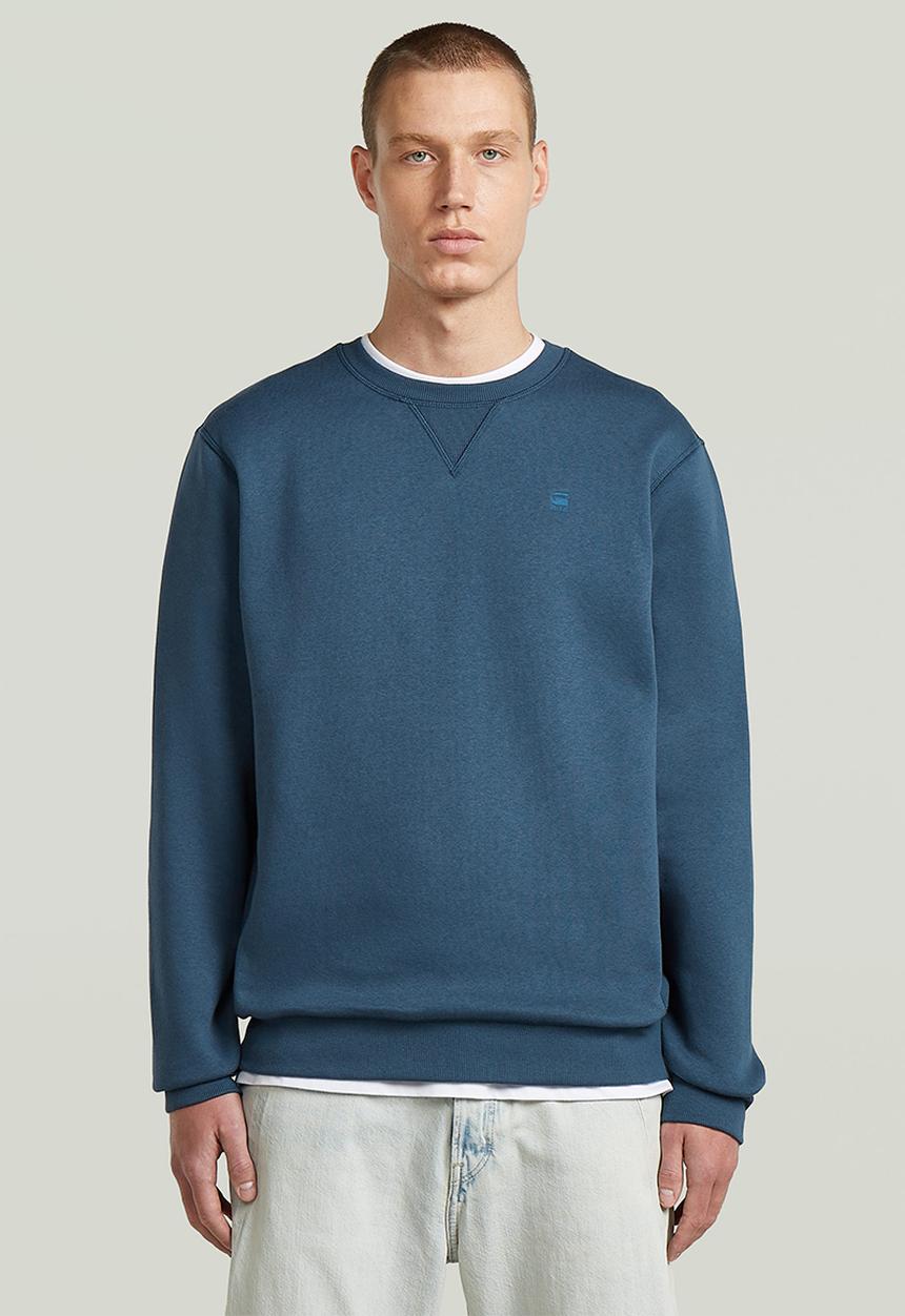 G-STAR - Premium Core R Sw Long Sleeve - Rank Blue