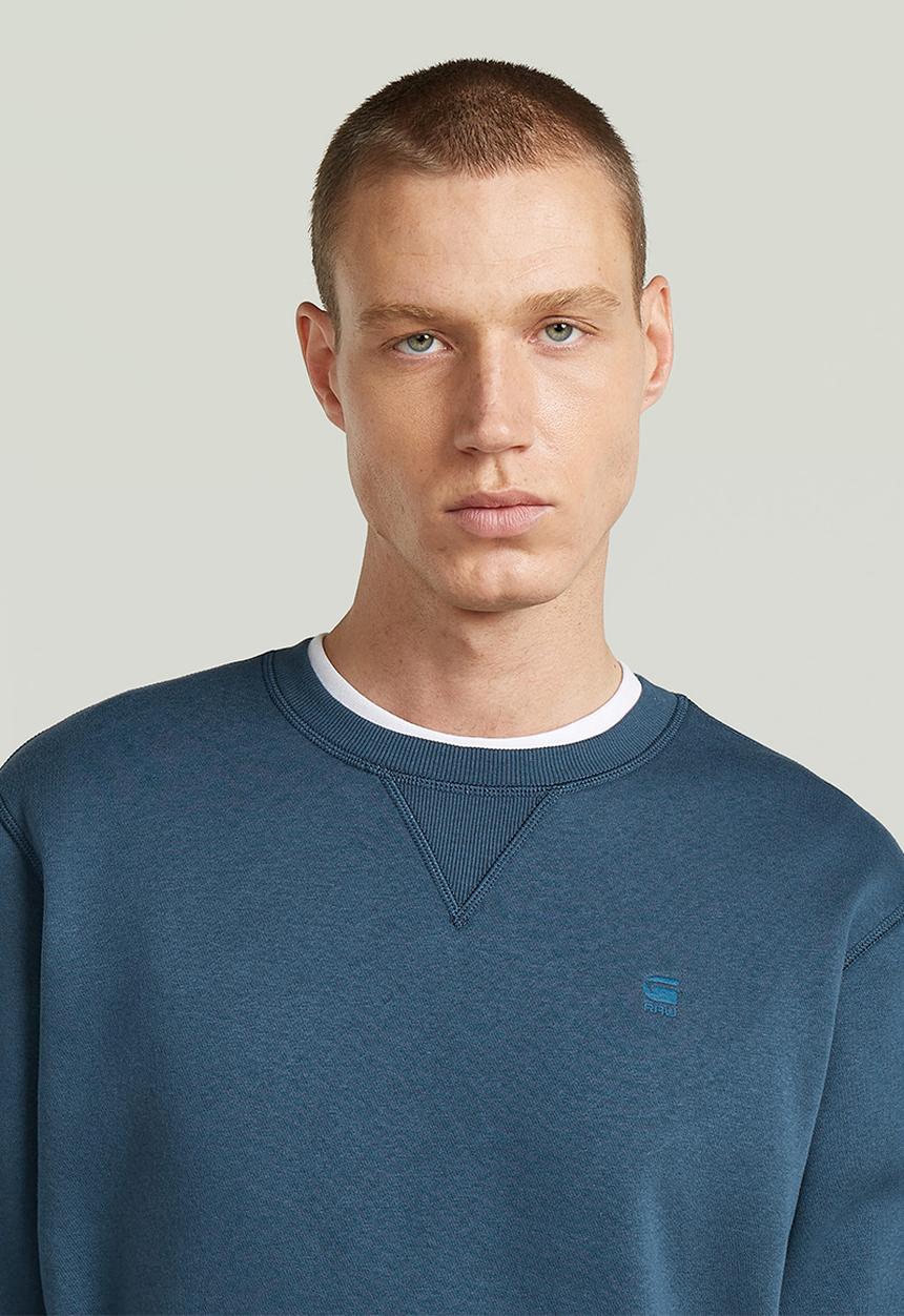 G-STAR - Premium Core R Sw Long Sleeve - Rank Blue