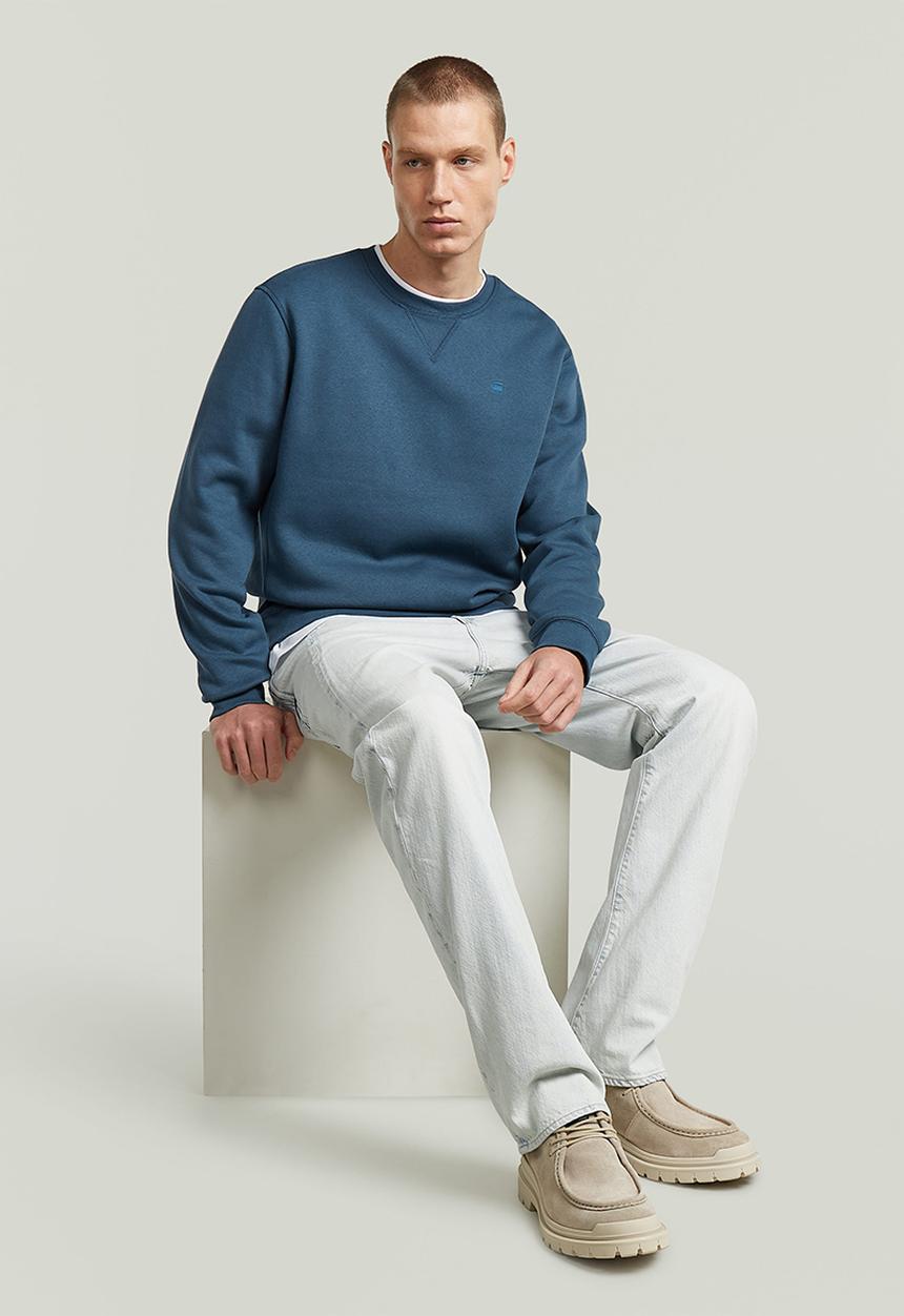 G-STAR - Premium Core R Sw Long Sleeve - Rank Blue