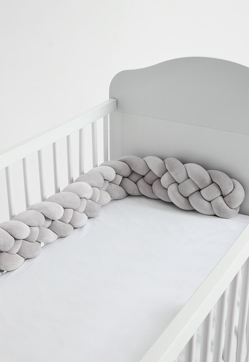 Pop Candy - Braided crib bumper - grey