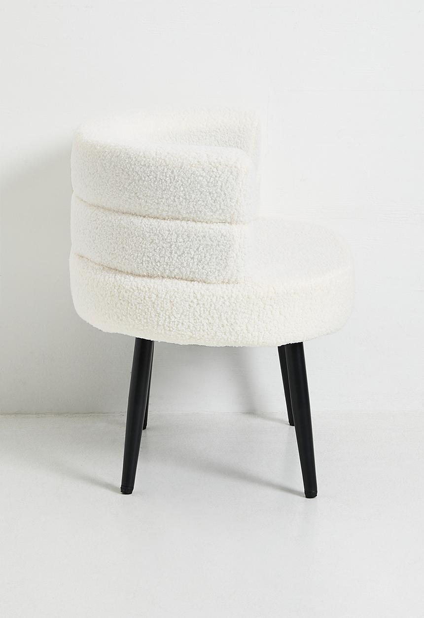 Pop Candy - Round shoe chair - cream/black