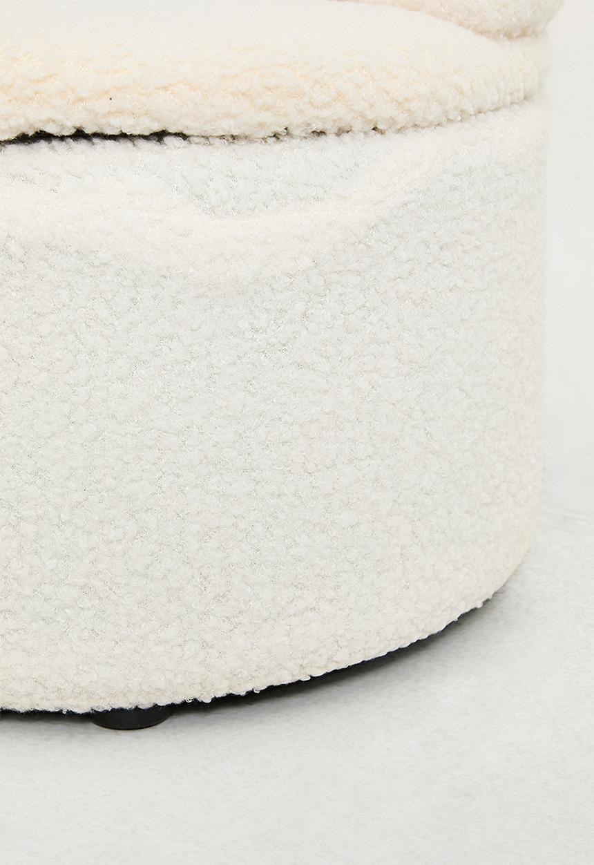 Pop Candy - Storage fleece ottoman - cream