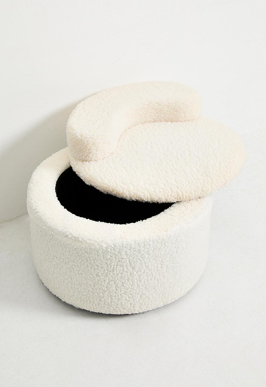 Pop Candy - Storage fleece ottoman - cream