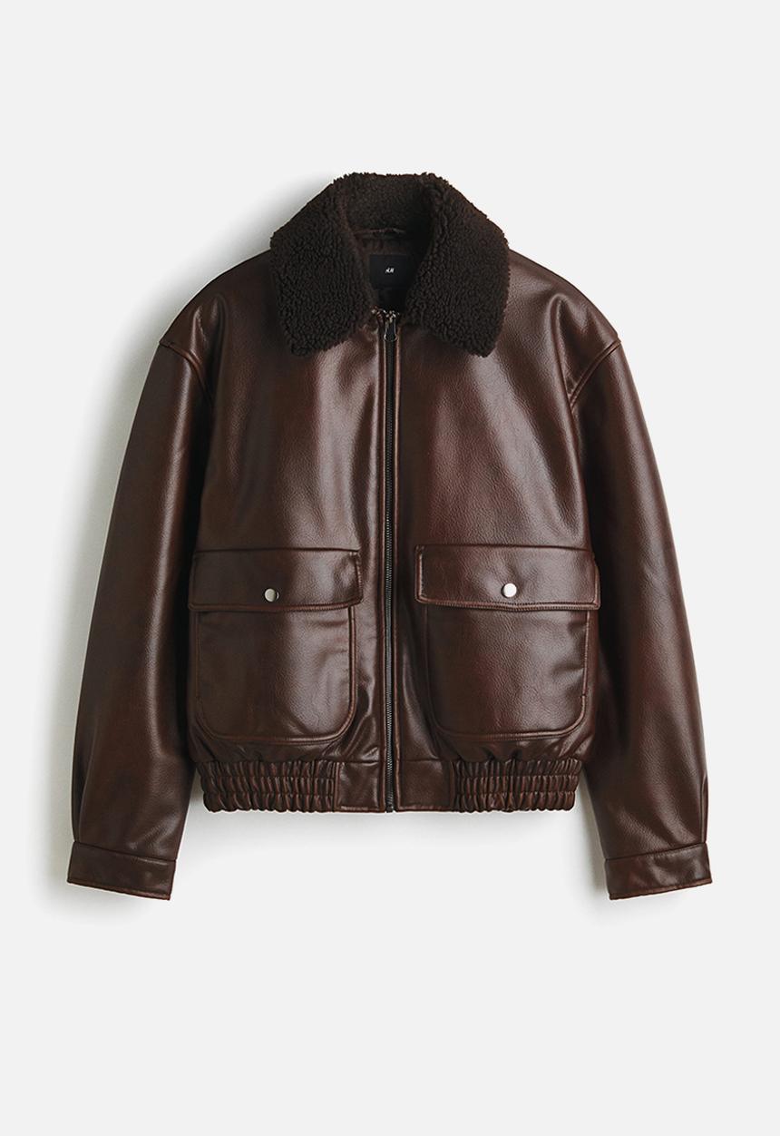 H&M - Padded aviator jacket - dark brown