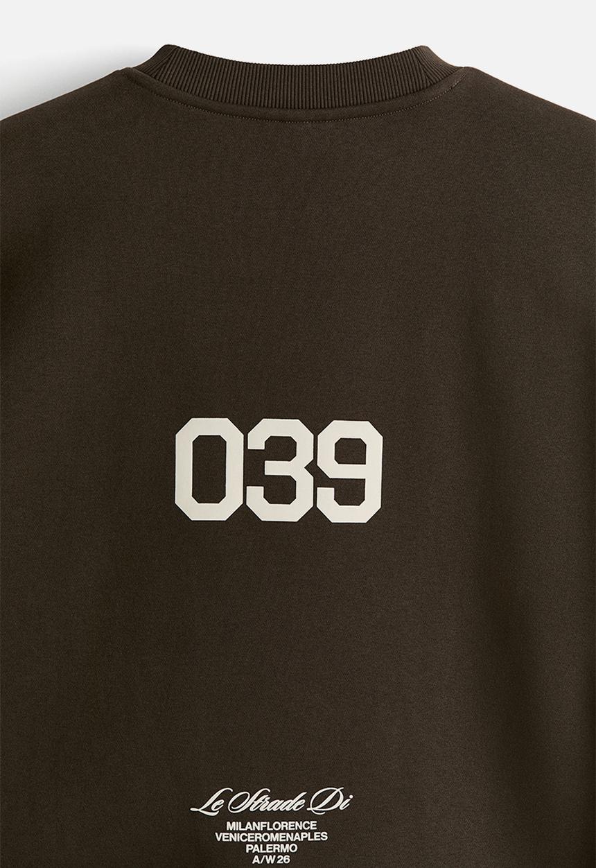 H&M - Oversized fit printed sweatshirt - dark khaki green/le strade di