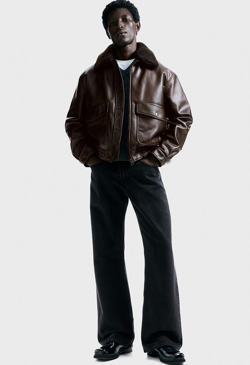 H&M - Padded aviator jacket - dark brown