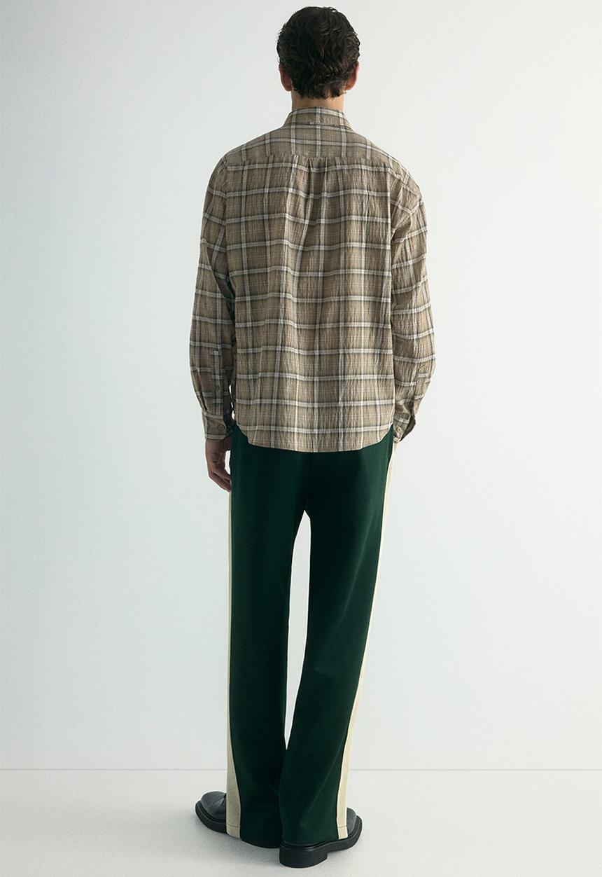 H&M - Loose fit shirt - beige/checked