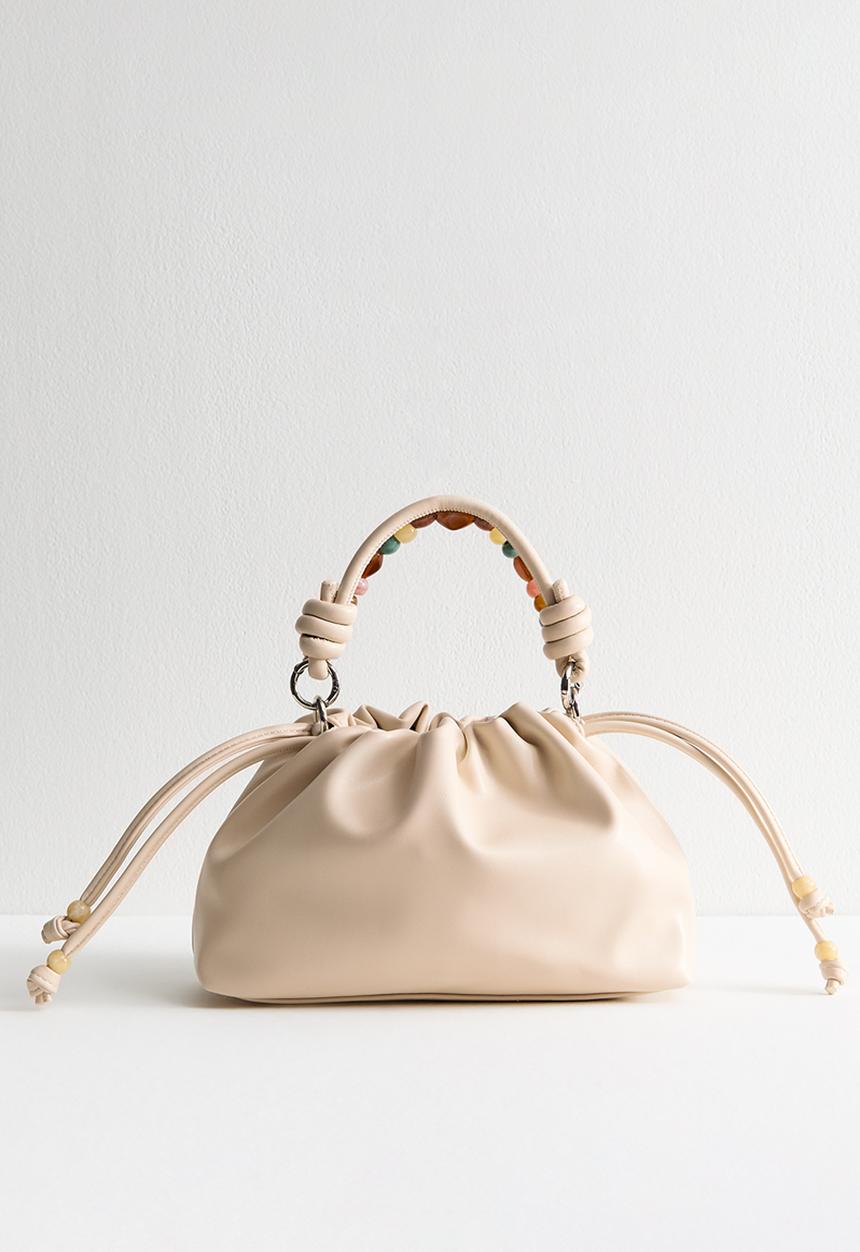 New Look - Doho drawstring stone crossbody - Beige