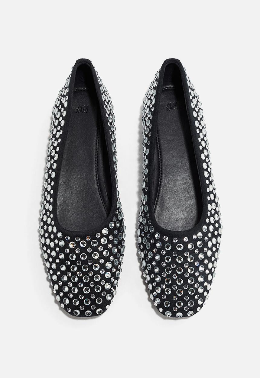H&M - Embellished ballet pumps - navy blue