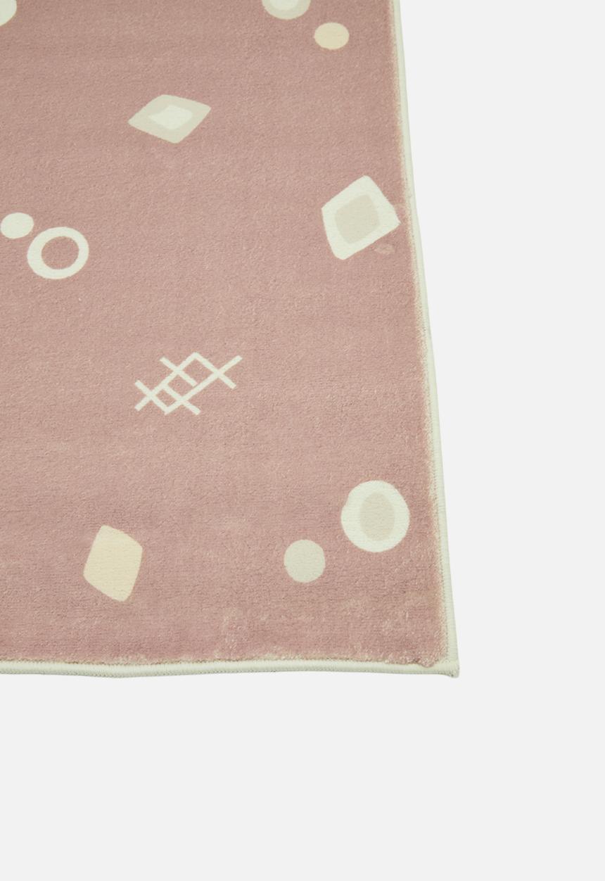 Pop Candy - Geometric printed square rug - dusty pink