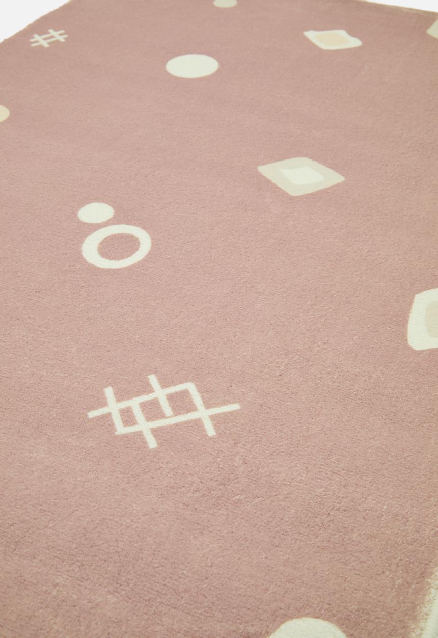Pop Candy - Geometric printed square rug - dusty pink