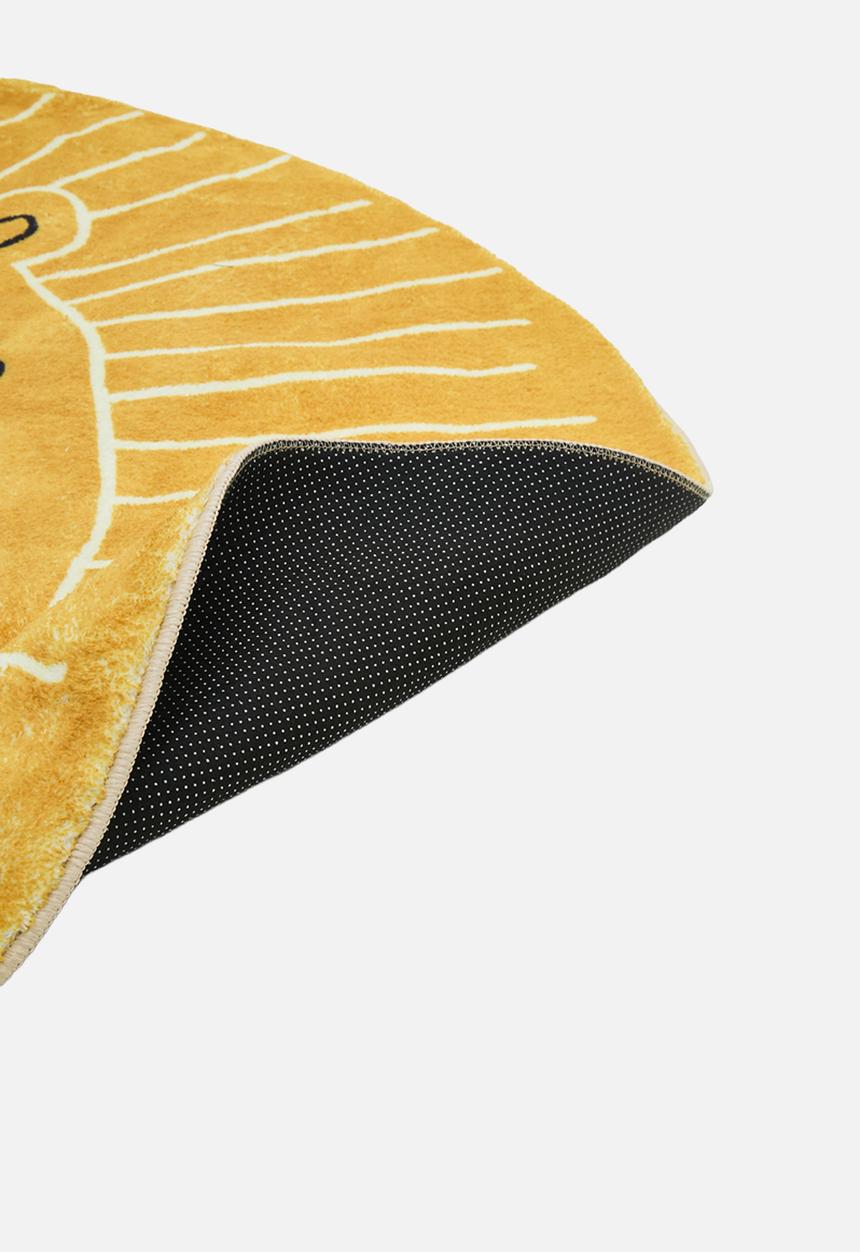 Pop Candy - Lion round rug - yellow ochre