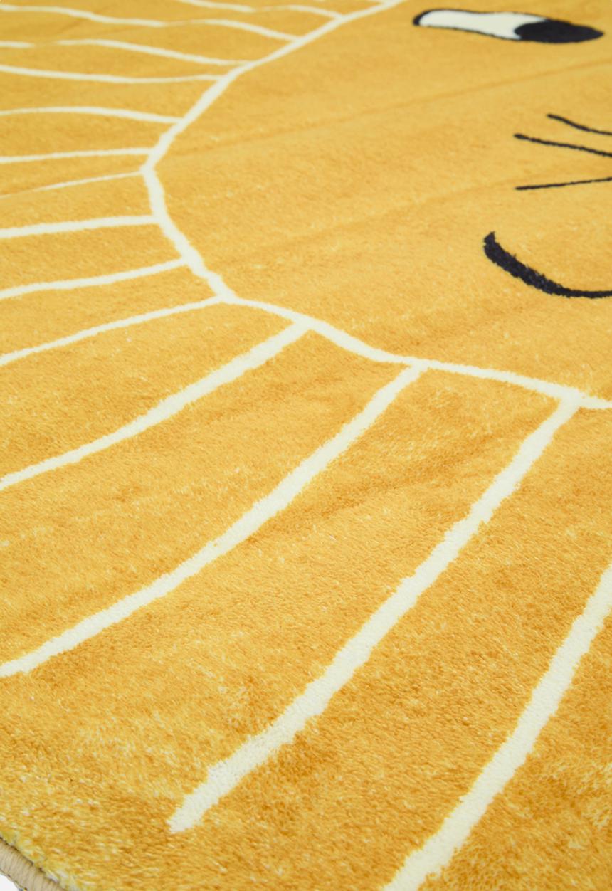 Pop Candy - Lion round rug - yellow ochre
