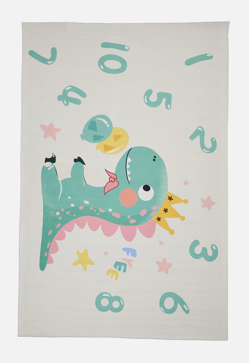 Pop Candy - Numbers graphic rug - cream / dino
