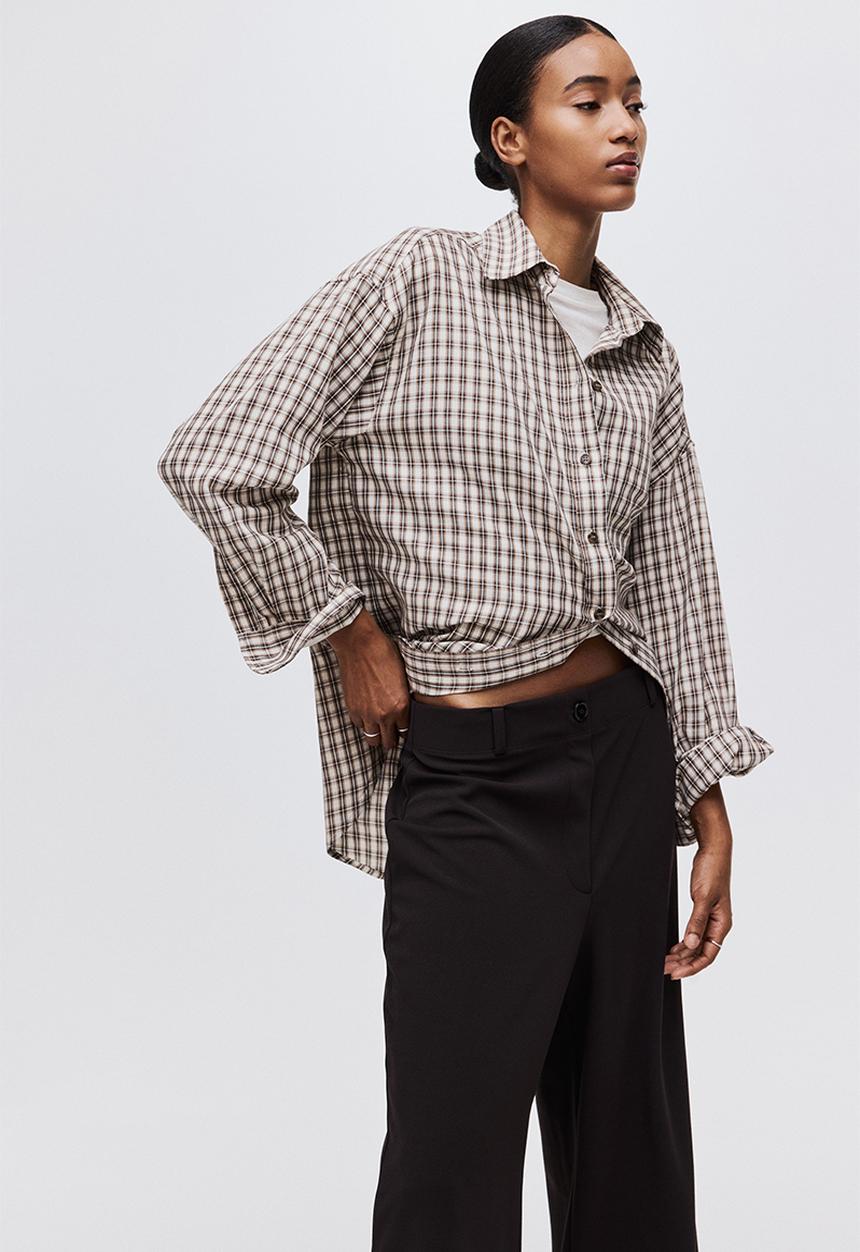 H&M - Wide jersey trousers - dark brown
