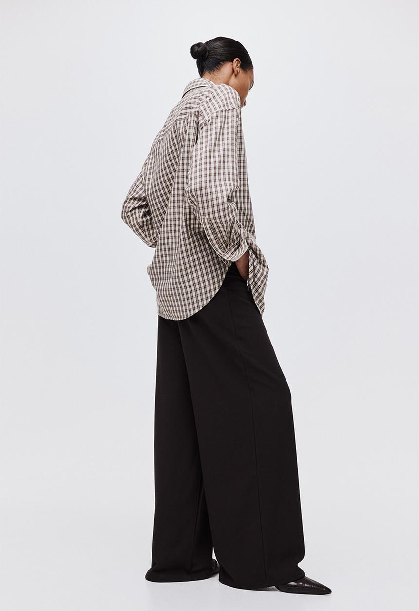 H&M - Wide jersey trousers - dark brown