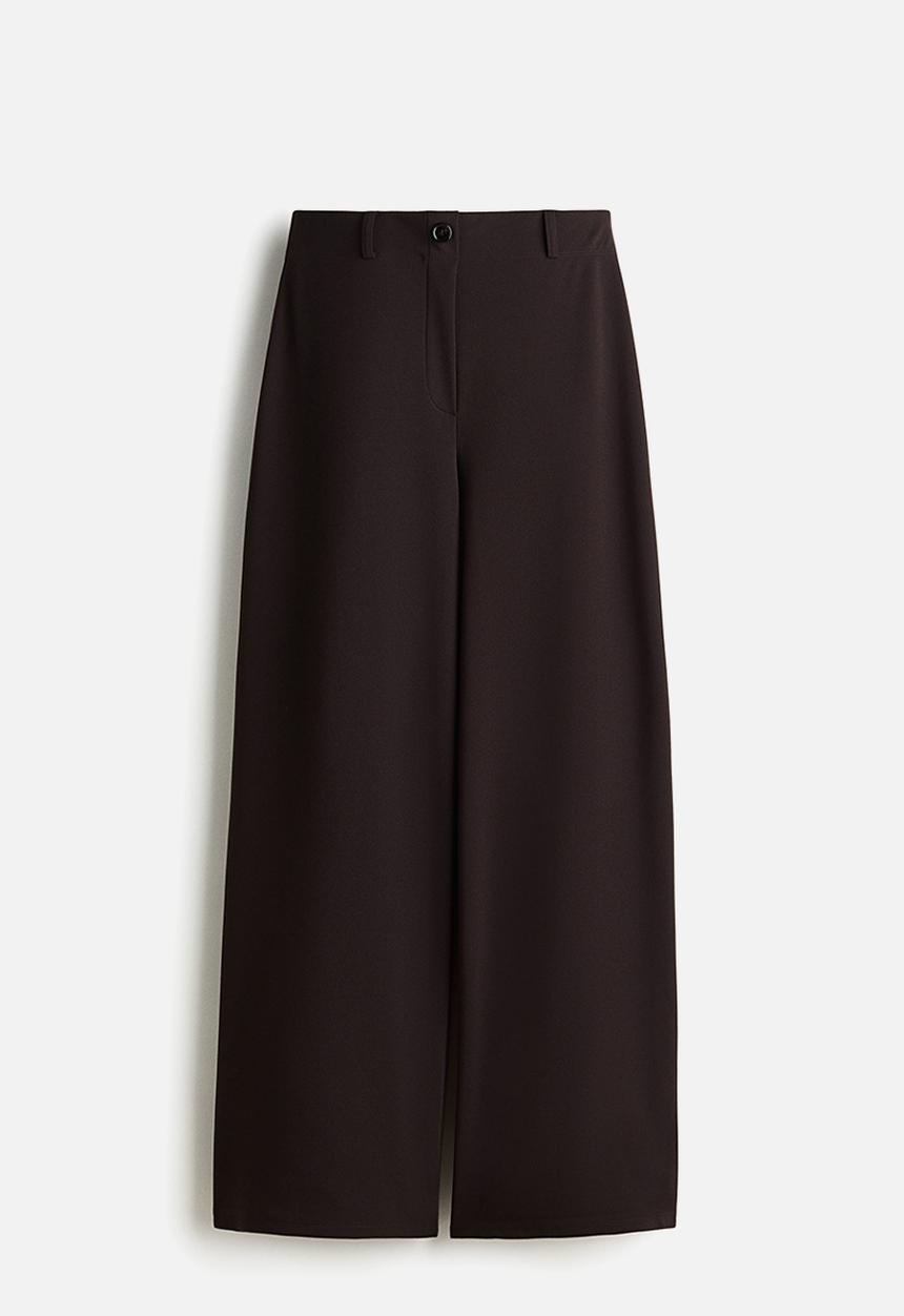 H&M - Wide jersey trousers - dark brown