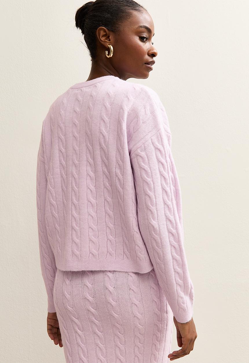 New Look - Cable cardigan - lilac