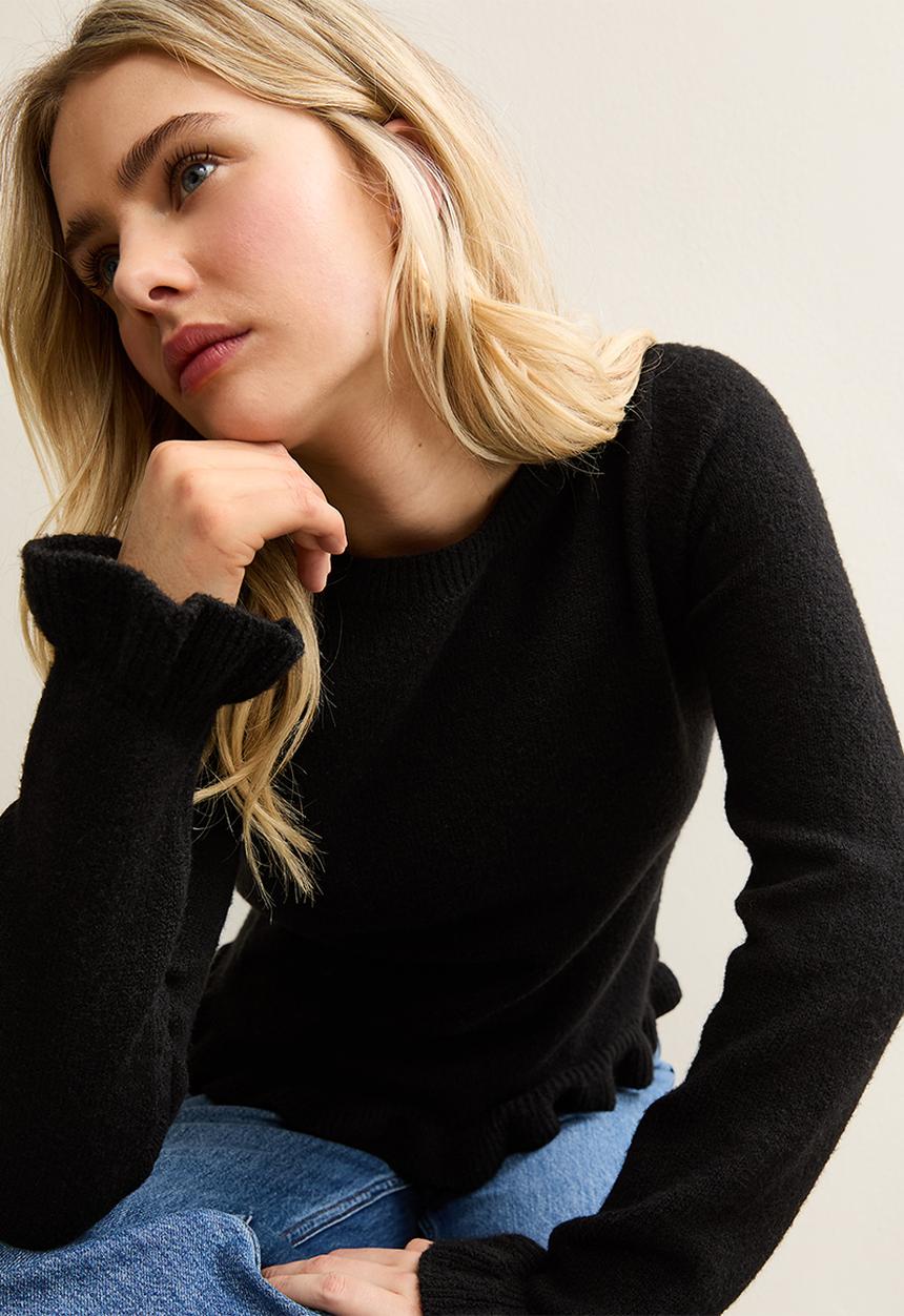 New Look - Ruffle jumper - black
