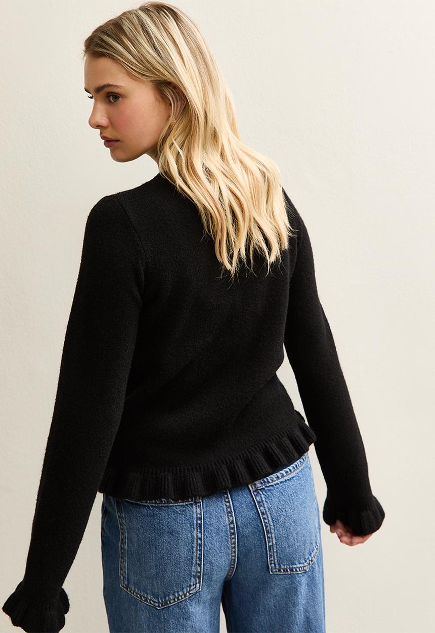 New Look - Ruffle jumper - black
