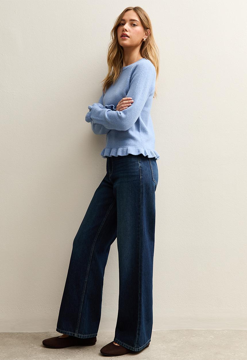New Look - Ruffle jumper - mid blue