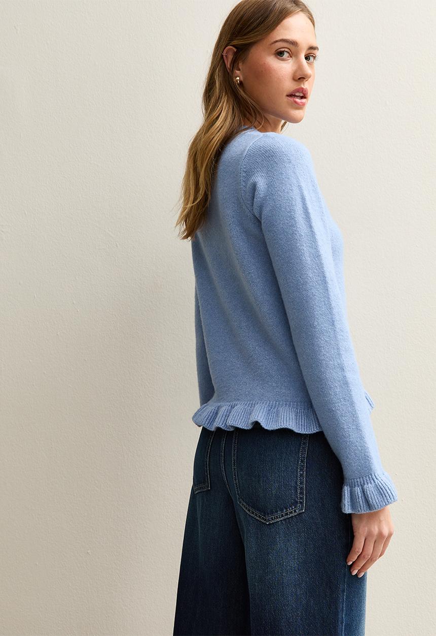 New Look - Ruffle jumper - mid blue