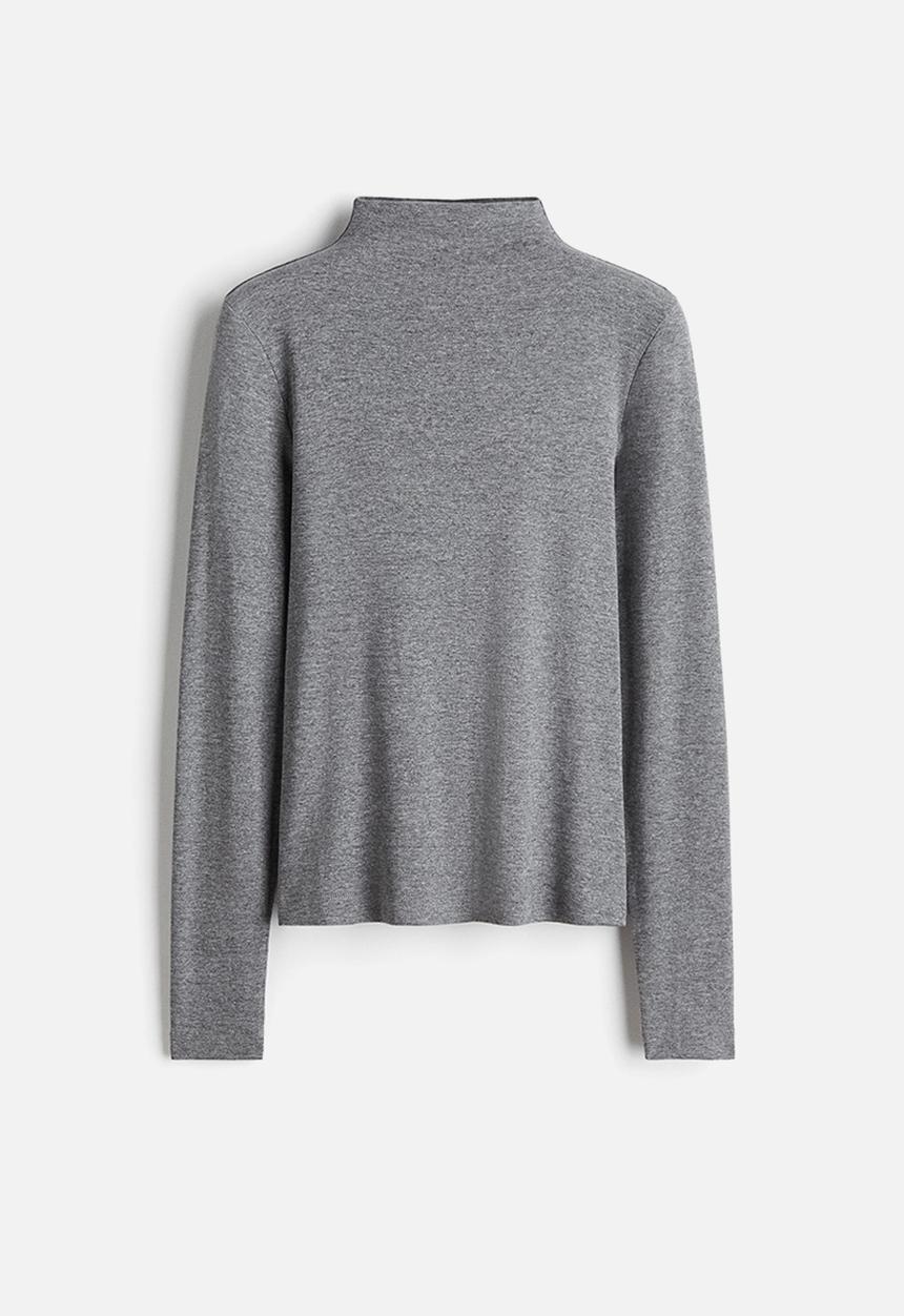 H&M - Turtleneck top - grey marl