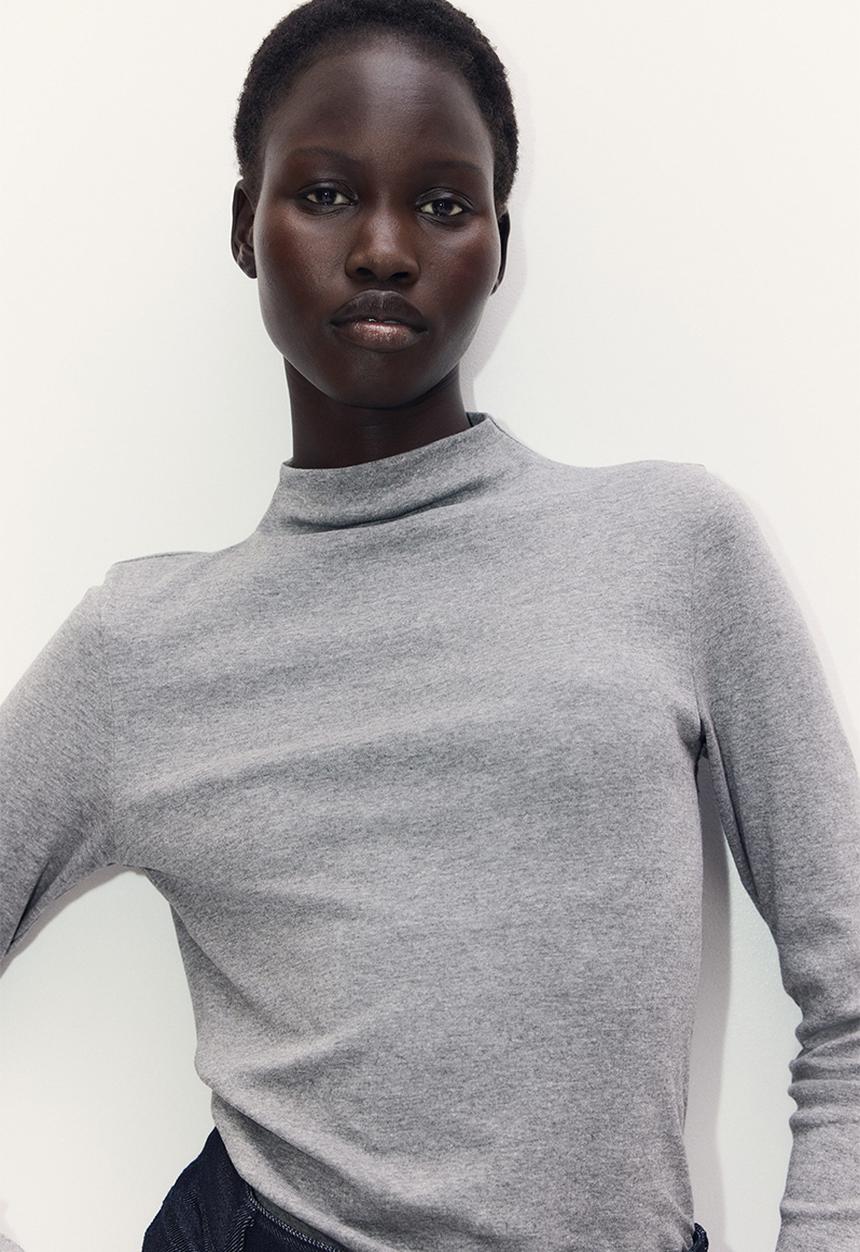 H&M - Turtleneck top - grey marl