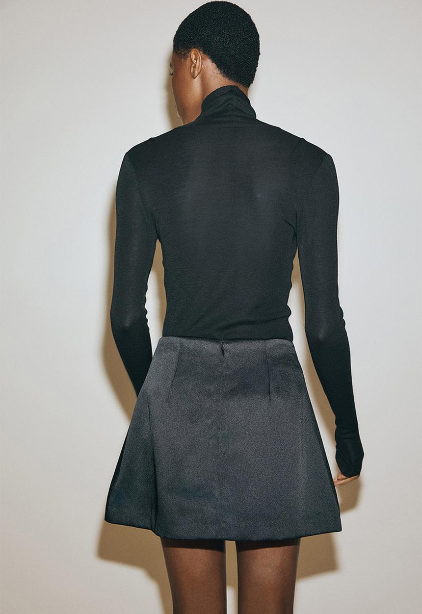 H&M - Satin skirt - black