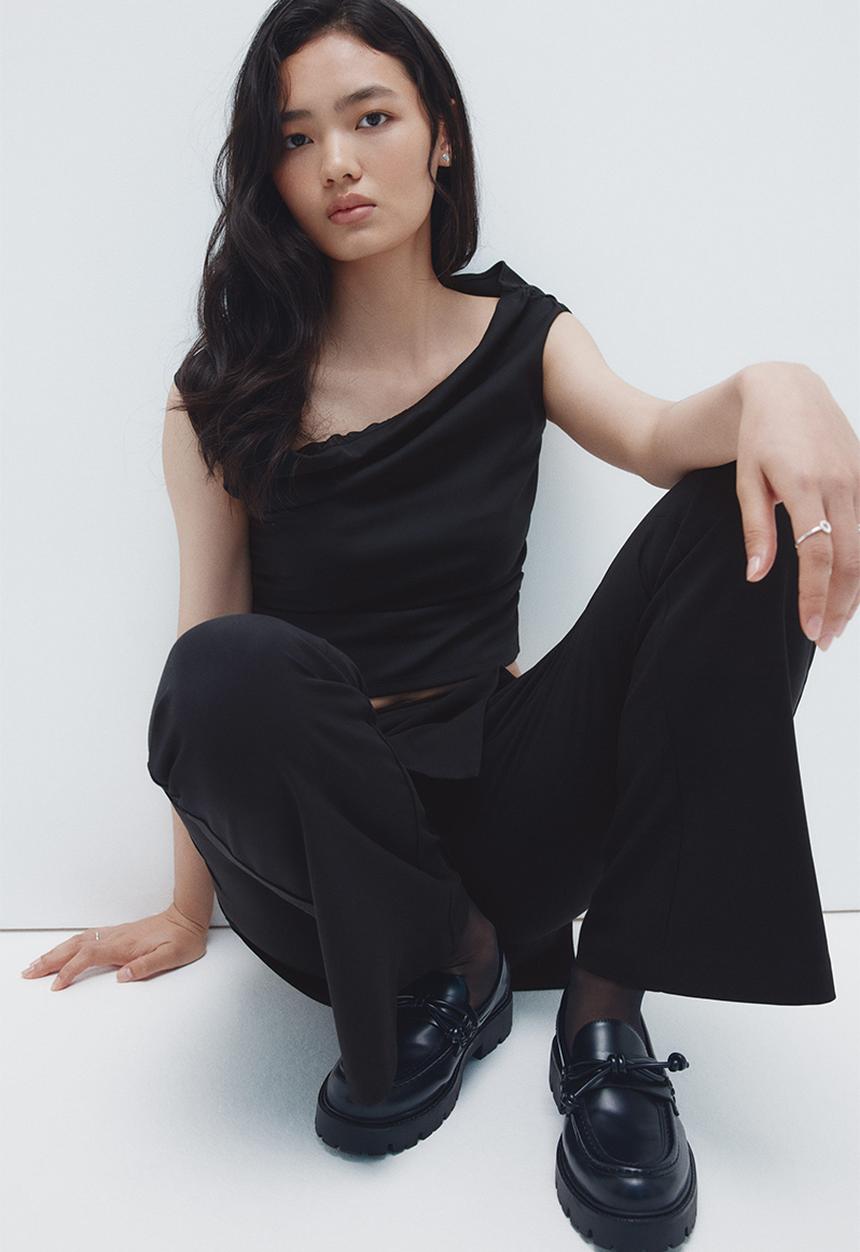 H&M - Skirt-layered trousers - black