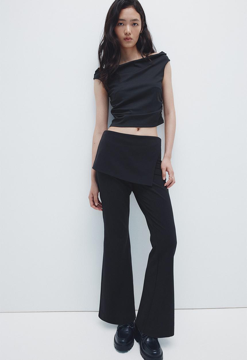 H&M - Skirt-layered trousers - black