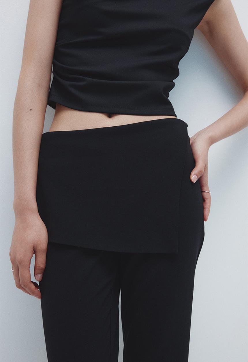 H&M - Skirt-layered trousers - black